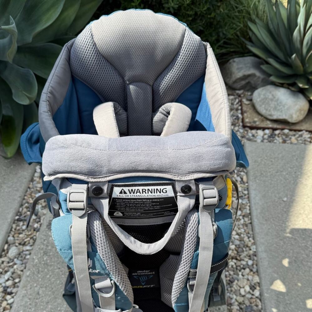Deuter Kid Comfort 2 Aqua Blue Framed Child Carry Backpack Toddler Travel - Picture 4 of 11